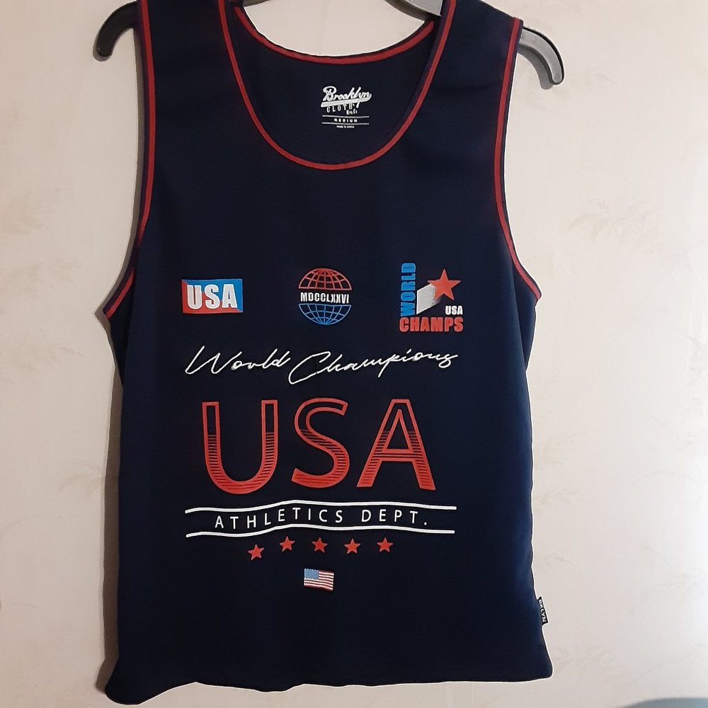 5/$20 Brooklyn Cloth Men's World Champions USA Athletics Dept Tank Top M